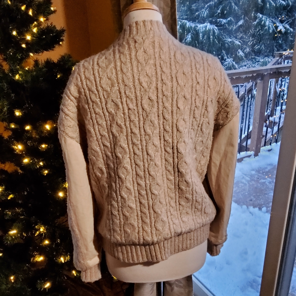 Anthropologie Beige Bomber Jacket - Picture 7 of 8